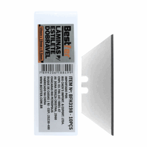 Lâmina Refil para Estilete Dobrável Tipo Triângulo 59 mm x 19 mm. x 0,5 mm. Caixa com 10 peças BFH3198 Bestfer