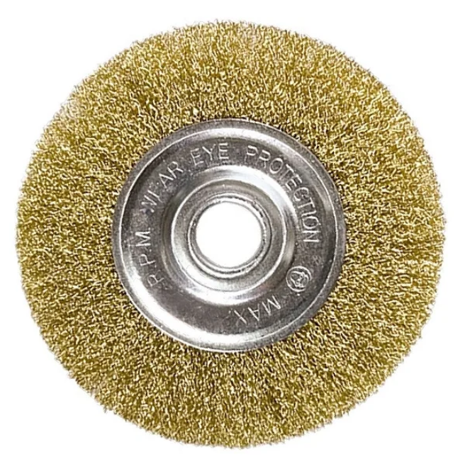 Escova de Aço Circular 6" x 7/8" para Moto Esmeril Esmerilhadeira Banco Bancada F-565 Saint Plus - Imagem 3