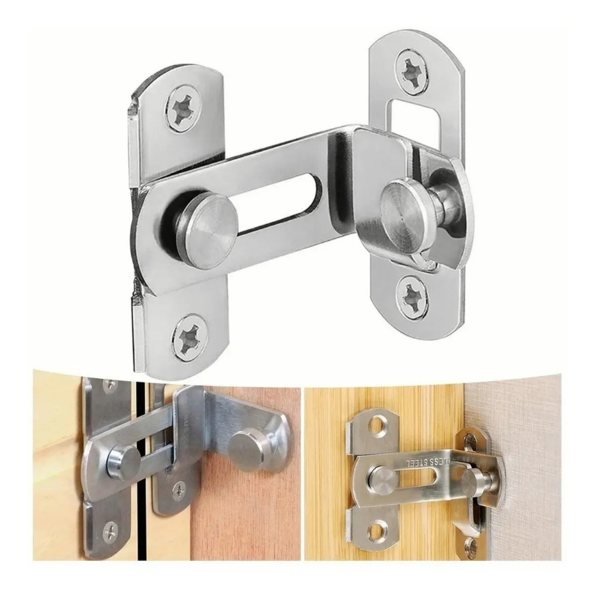 Trava de Segurança 90 graus 24 x 62 x 70 mm. Com Parafuso Canto Porta Janela Tranca F-490 Saint Plus - Imagem 3