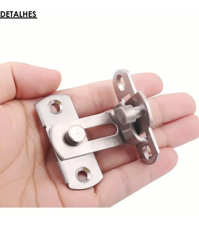 Trava de Segurança 90 graus 24 x 62 x 70 mm. Com Parafuso Canto Porta Janela Tranca F-490 Saint Plus