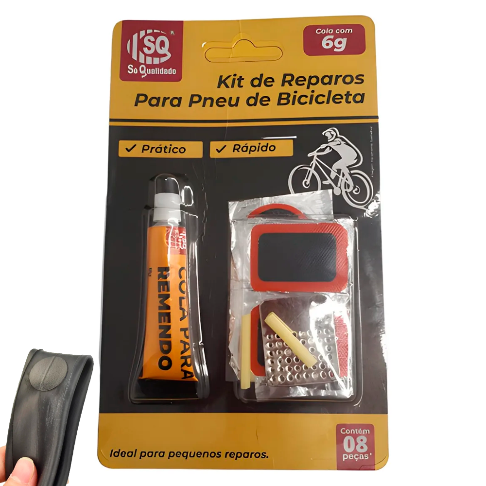Kit de Reparos para Pneu de Bicicleta Camara 8 peças SQ3266