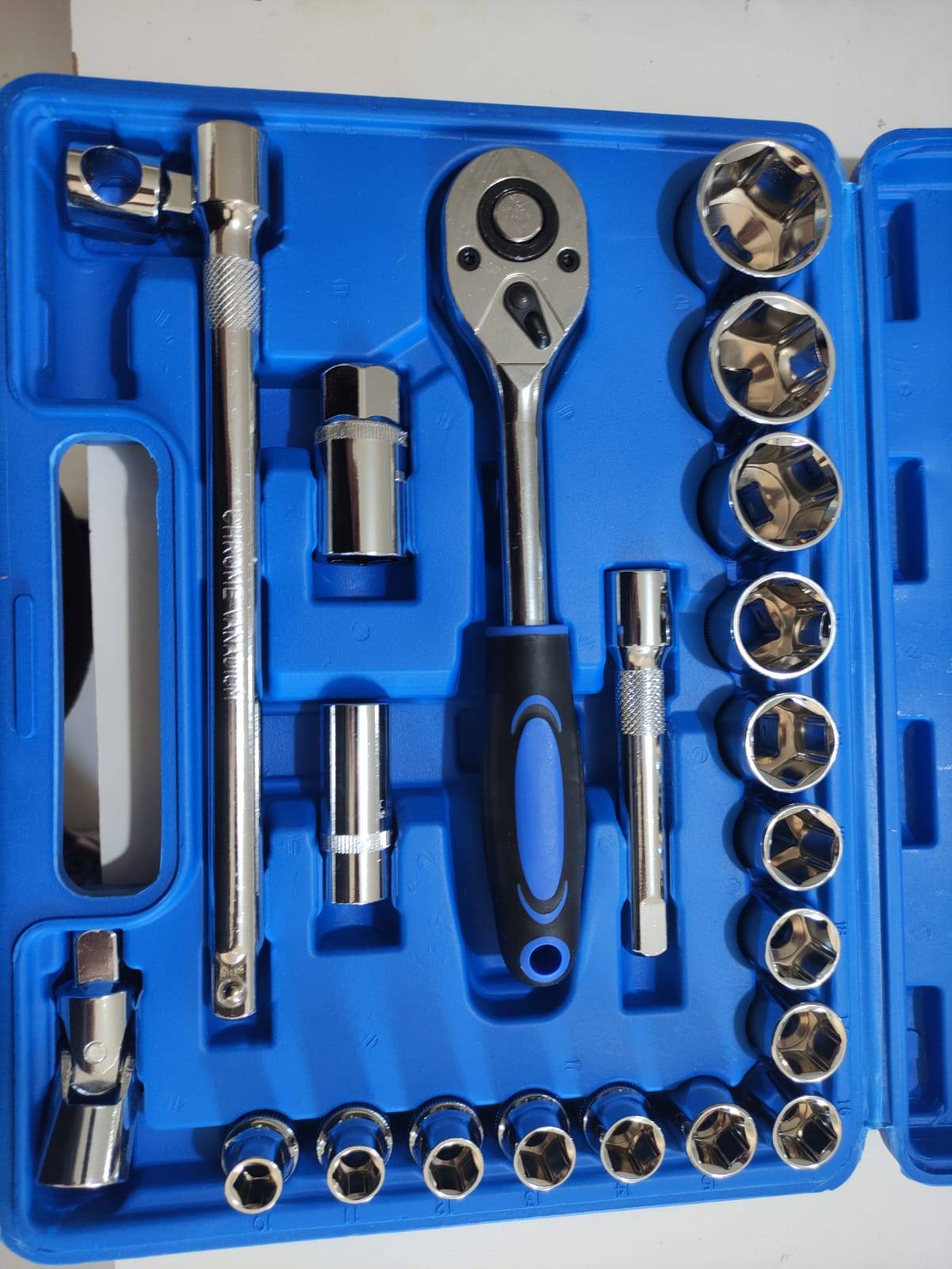 Kit Soquete c/ Catraca Sextavado Jogo 22 peças + Maleta ID-2847K Idea - Imagem 5