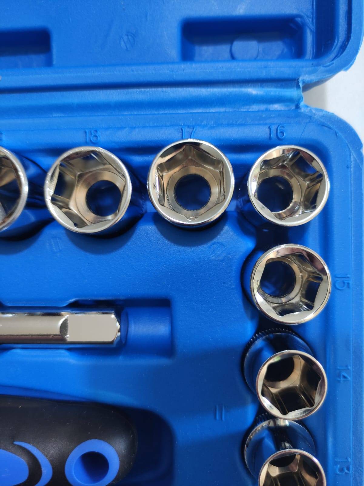 Kit Soquete c/ Catraca Sextavado Jogo 22 peças + Maleta ID-2847K Idea - Imagem 7