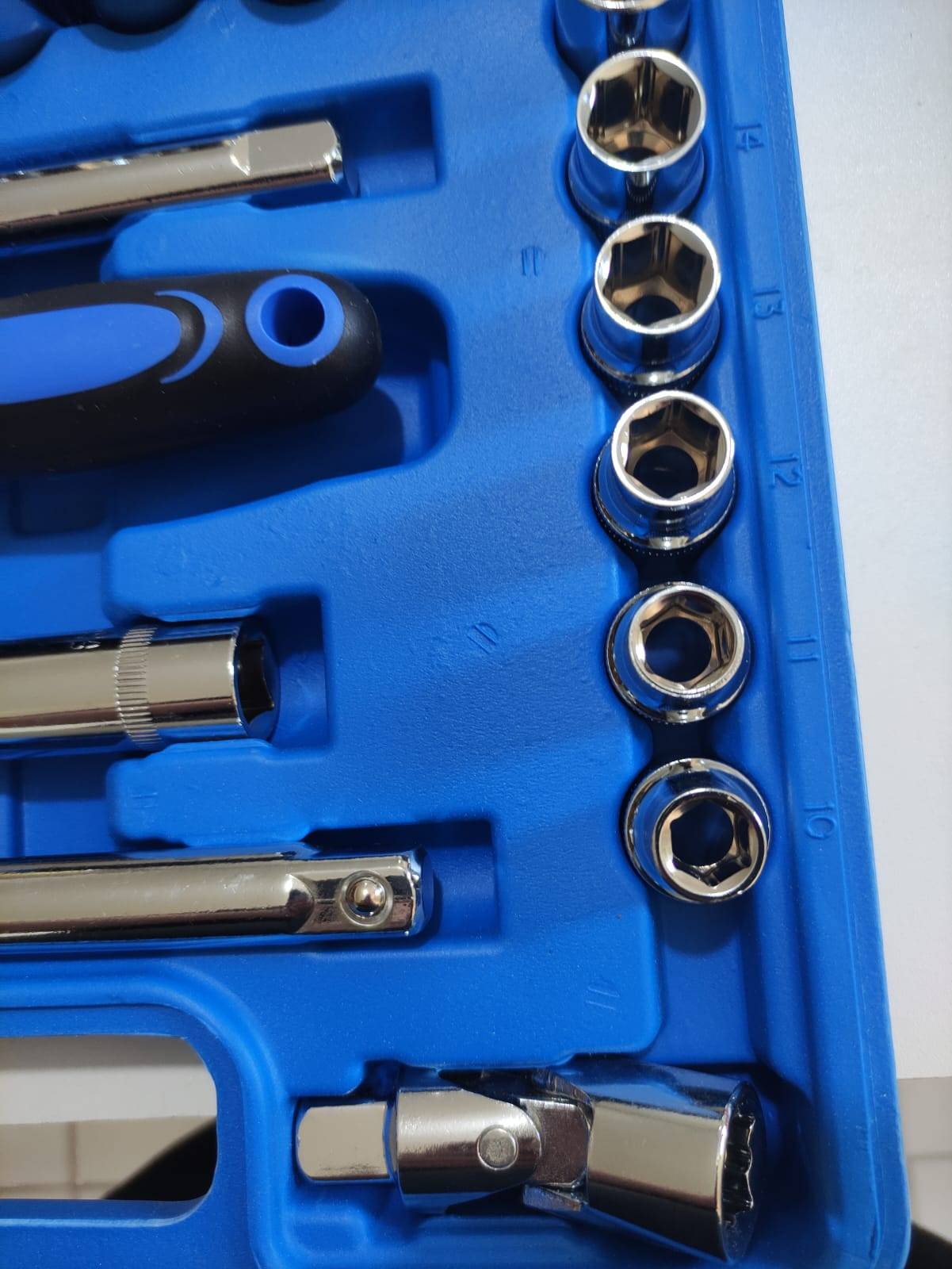 Kit Soquete c/ Catraca Sextavado Jogo 22 peças + Maleta ID-2847K Idea - Imagem 8