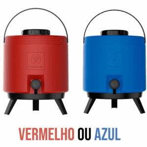 Botijão Térmico 8 Litros Maxitermo Termolar | Conserva Quente ou Frio Azul ou Vermelho