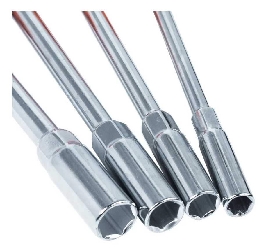 Kit 4 Chaves Canhão Soquete Sextavado CRV – 8mm, 10mm, 11mm e 13mm (Cabo Emborrachado) - Imagem 3