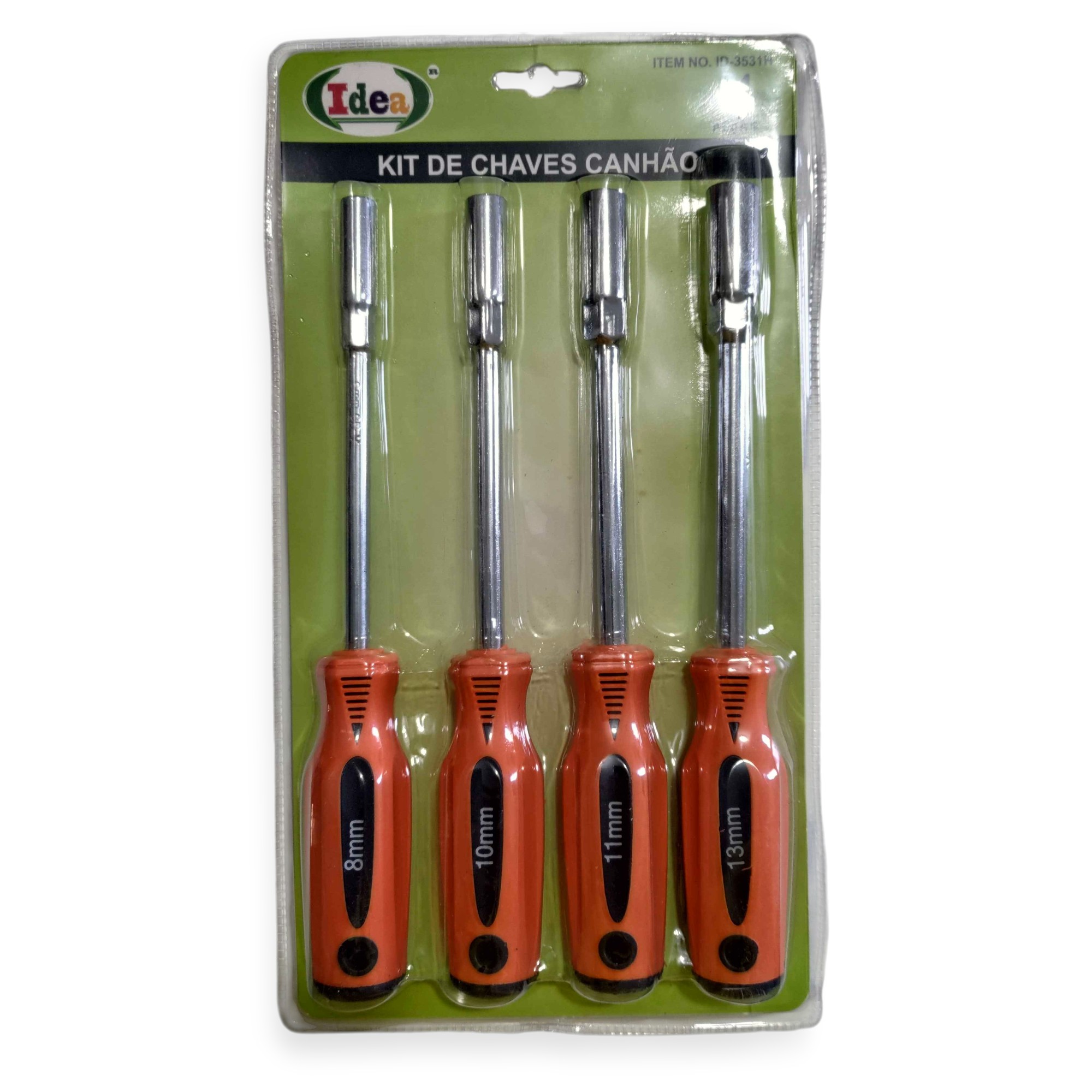 Kit 4 Chaves Canhão Soquete Sextavado CRV – 8mm, 10mm, 11mm e 13mm (Cabo Emborrachado) - Imagem 4