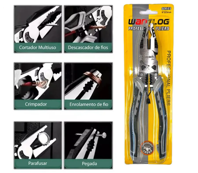 Alicate Universal Crimpador Descascador Ultra Forte F-534 Pen Tech Plus - Imagem 2