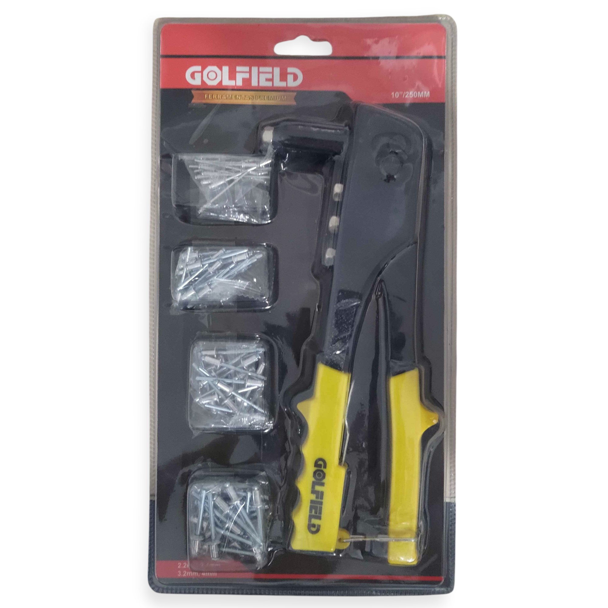 Alicate Rebitador 10" com Rebites Manual Tipo Pinador para Chapas e Latas Golfield - Imagem 4