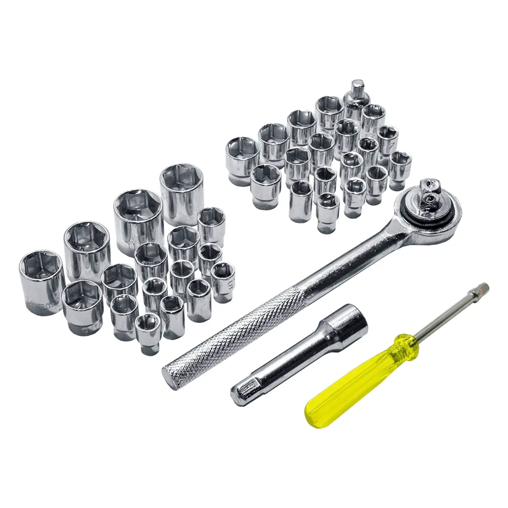 Soquete c/Catraca Sextavado Jogo 40 peças + Maleta ID-9286KT Idea - Imagem 2