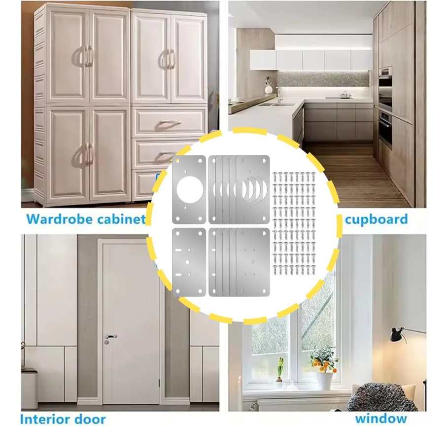 Placa de Reparo para Dobradiça de Armário + Parafusos F-320 Saint Plus - Imagem 4