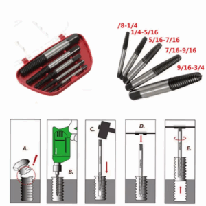 Extrator de Parafusos Kit 5 peças A-313 Saint Plus