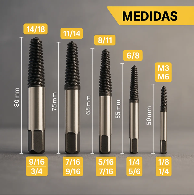 Extrator de Parafusos Kit 5 peças A-313 Saint Plus - Imagem 2