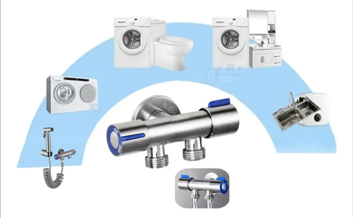 Válvula de Controle Duplo 1 Entrada e 2 Saídas Cromado F-437 Saint Plus - Imagem 7