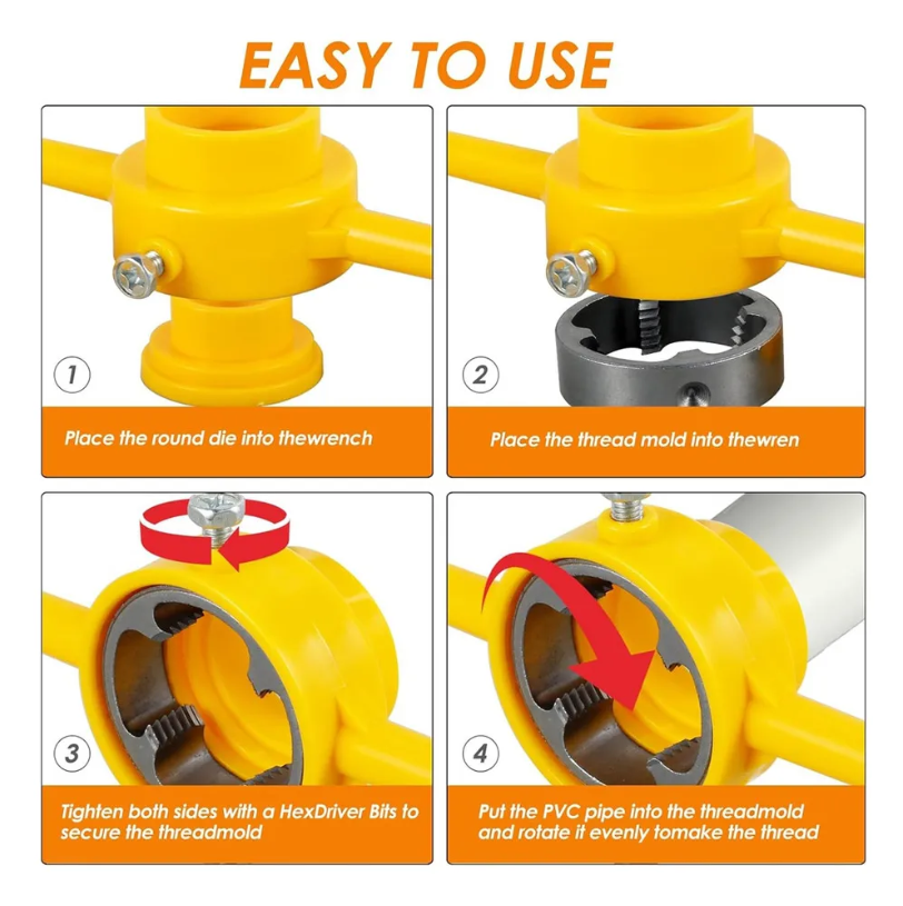 Tarraxa Manual para PVC 1/2" - 3/4" - 1" Kit 6 peças F-511 Saint Plus - Imagem 5