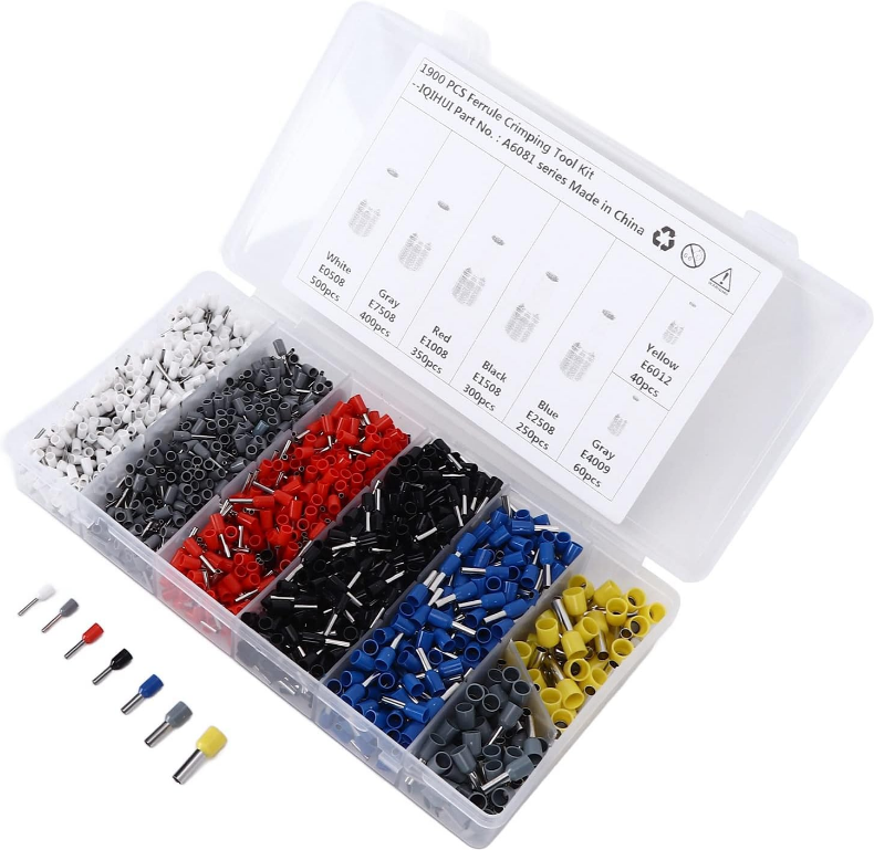 Terminais Elétricos Ilhós Tubular 0,5 mm. até 10 mm. Kit 1200 peças F-560 Saint Plus - Imagem 2