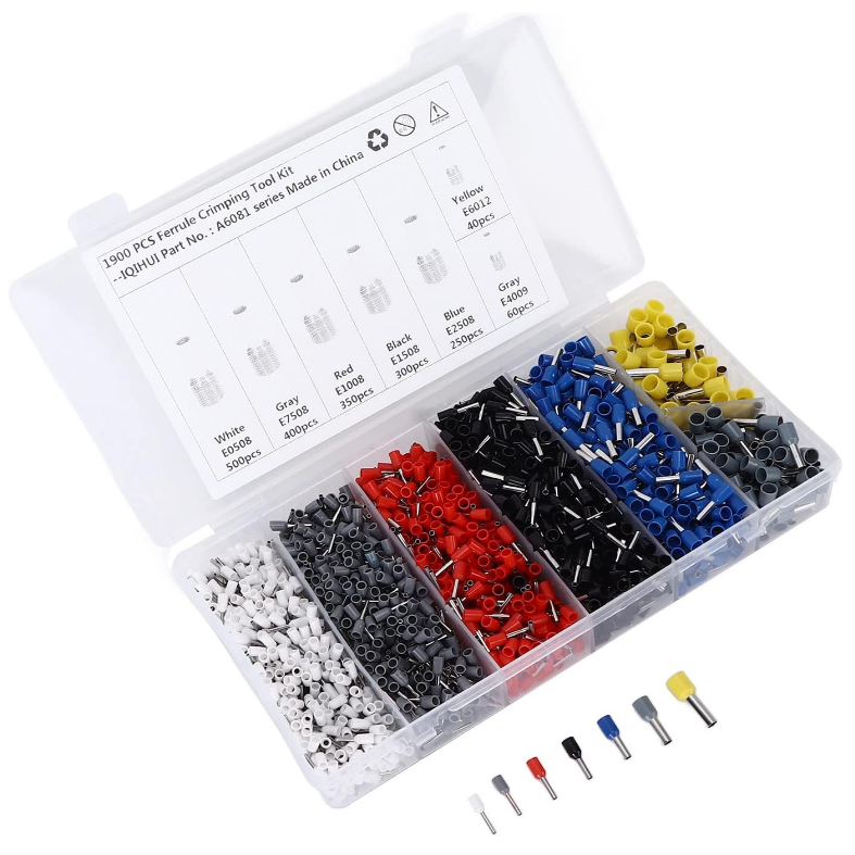 Terminais Elétricos Ilhós Tubular 0,5 mm. até 10 mm. Kit 1200 peças F-560 Saint Plus - Imagem 3