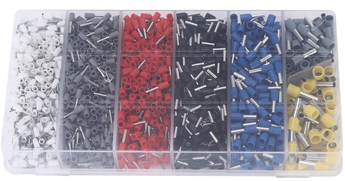 Terminais Elétricos Ilhós Tubular 0,5 mm. até 10 mm. Kit 1200 peças F-560 Saint Plus - Imagem 6